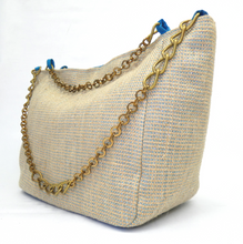 Charger l'image dans la galerie, PINA-Toile de jute lurex bleu