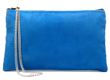 Charger l'image dans la galerie, ANGELE - Suédine bleue & Toile enduite turquoise