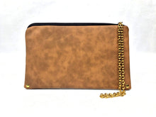 Charger l&#39;image dans la galerie, ANGELE - Simili cuir bleu &amp; Enduction marron
