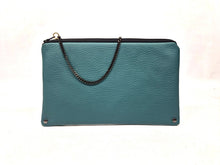 Charger l&#39;image dans la galerie, ANGELE - Simili cuir bleu &amp; Cuir noir vernis
