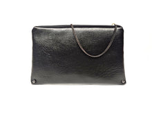 Charger l&#39;image dans la galerie, ANGELE - Simili cuir bleu &amp; Cuir noir vernis
